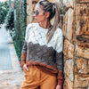 BEFORW 2019 Women Winter Long Sleeve Crewneck Knitted Pullover Sweater Vintage Splice Autumn Ladies Pullover Jumper Mit Streifen