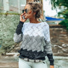 BEFORW 2019 Women Winter Long Sleeve Crewneck Knitted Pullover Sweater Vintage Splice Autumn Ladies Pullover Jumper Mit Streifen