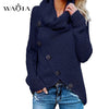 Autumn New Women Sweater Casual Loose Turtleneck Knitted Jumpers 2019 Long Batwing Sleeve Crocheted Pullovers Streetwear Winter