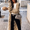 BerryGo Vintage mohair long cardigan women sweaters female Long sleeve pocket winter cardigans Casual knitwear knitted jumpers