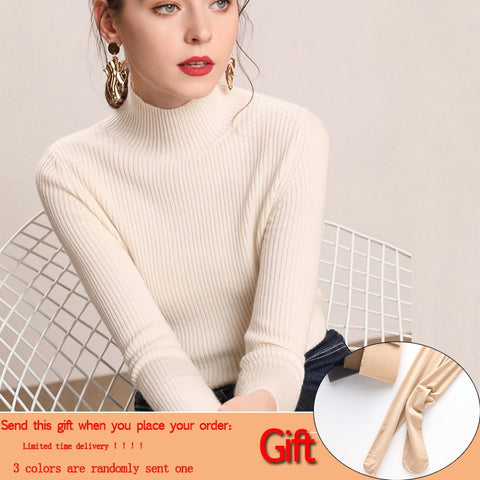 DeRuiLaDy 2019 Fall New Women Turtleneck Sweater Pullover Black Pink Knitted Slim Sweaters Tops Winter Casual Sweater Jumper Top