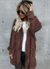 Large size S-5XL Faux Fur Teddy Bear Coat Jacket Women Fashion Open Stitch Winter Hooded Coat Female Long Sleeve Fuzzy Jacket-85